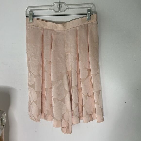 Vintage 80s Embossed Heart Print Silk Dress And Shorts Set - Picture 4 of 6